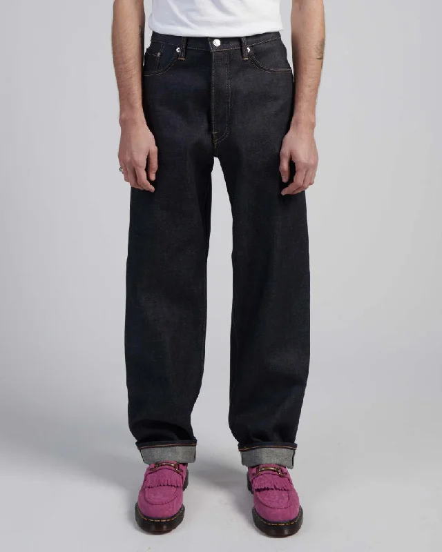 High-Waisted Bootcut Men's JeansEdwin Made In Japan Loose Fit Mens Jeans - 13.5oz Kaihara Pure Indigo Rainbow Selvage Denim / Blue Unwashed High-Waisted Bootcut Men's JeansEdwin Made In Japan Loose Fit Mens Jeans - 13.5oz Kaihara Pure Indigo Rainbow Selvage Denim / Blue Unwashed