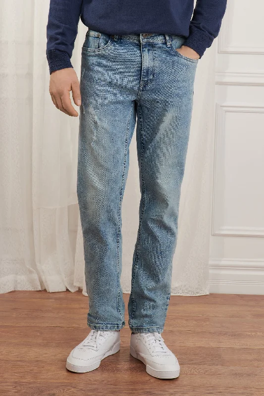 Casual Ripped Men's JeansJeans 5 poches coupe régulière - Homme