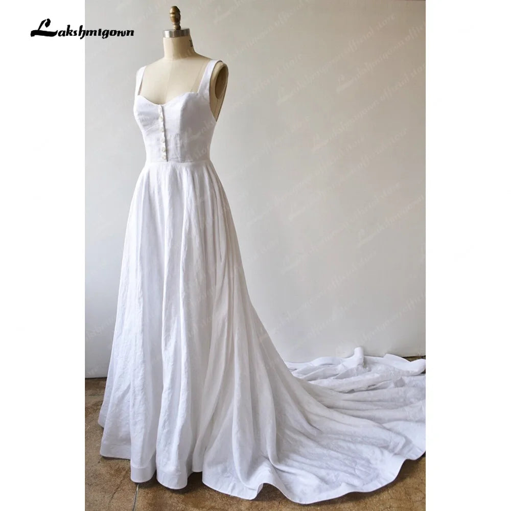 Roycebridal Sexy A-Line Wedding Dress Spaghetti Straps Scoop Neck Bride Backless Beach Bridal Gowns Robe De Mariee Roycebridal Sexy A-Line Wedding Dress Spaghetti Straps Scoop Neck Bride Backless Beach Bridal Gowns Robe De Mariee