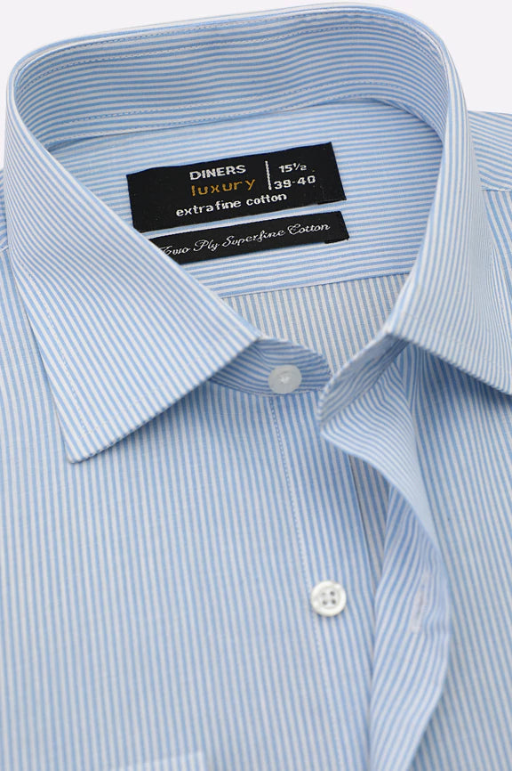 Blue Pencil Stripe Formal Shirt