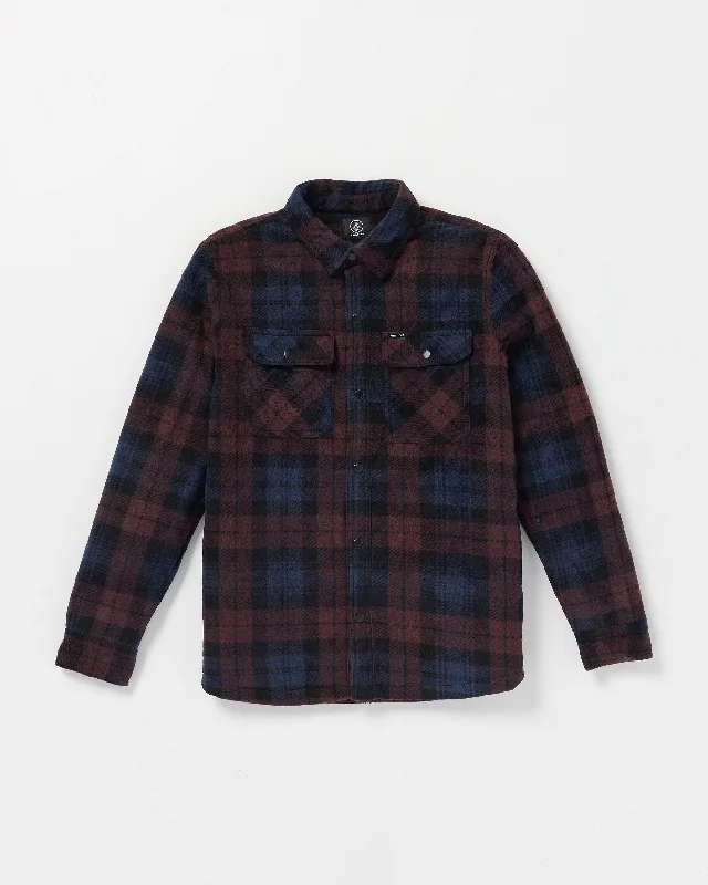 Men's Jeans with Elastic WaistbandsBowered Fleece Long Sleeve Shirt - Merlot
