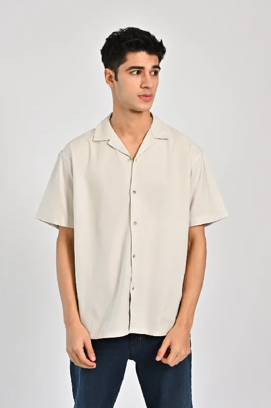 Men's Smart Casual Shirts for Business Casual SettingsBAGGY FIT RESORT COLLAR SHIRT