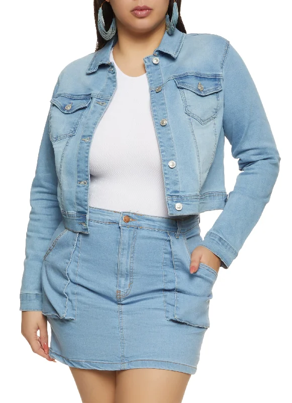 Men's Jeans for SportsPlus Size WAX Solid Denim Jacket