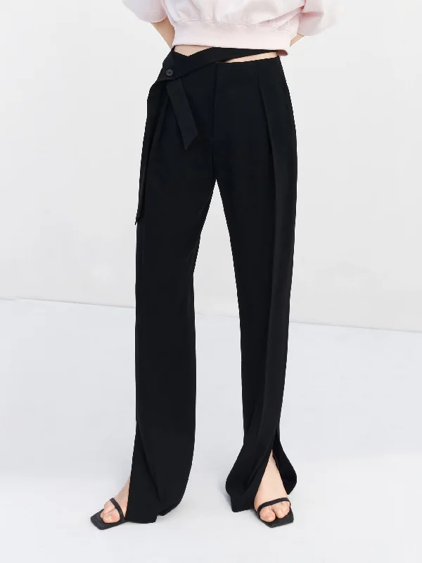 Designer Skinny Men's JeansLong Slit Casual Pants