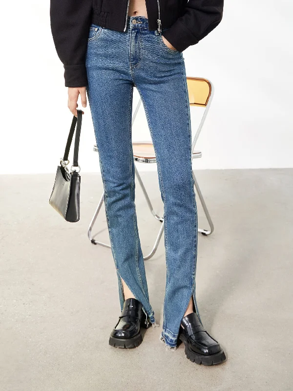 Fashionable Men's JeansFringe Slit Cotton Jeans