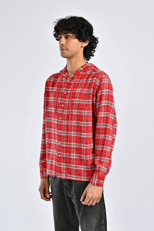 Men's Solid-Color Button-Down Shirts for VersatilityBAGGY FIT FLANNEL CHECK SHIRT