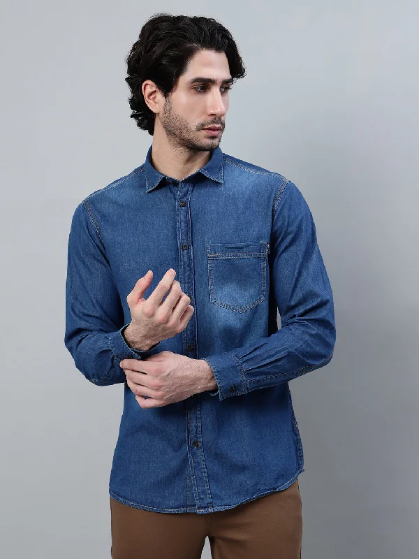 Men's Relaxed-Fit Shirts for Casual ComfortMen's Blue Solid Full Sleeve Casual Shirt Men's Relaxed-Fit Shirts for Casual ComfortMen's Blue Solid Full Sleeve Casual Shirt