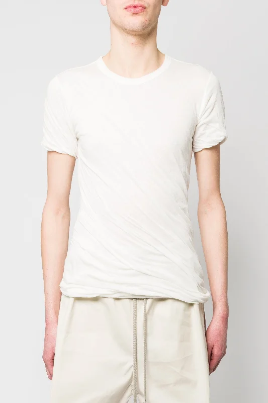 Men's Pants with Appliqué DetailsRick Owens Double SS T in Milk SS25