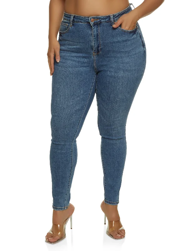 Cool Distressed Men's JeansPlus Size WAX Whiskered High Waisted Jeans
