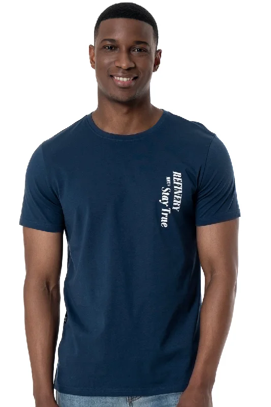 Men's Shirts with Logo EmbossmentsVertical Print T-Shirt _ 151904 _ Ink