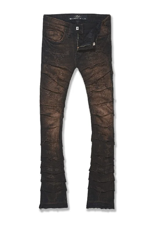 Men's Jeans in Different ColorsKids Stacked Ripple Effect Denim (Copper Black)