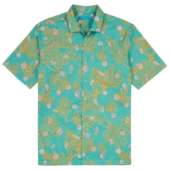 Men's Smart Casual Shirts for Business Casual SettingsTori Richard Sea Shell Story Cotton Lawn Camp Shirt - Sea Spray Men's Smart Casual Shirts for Business Casual SettingsTori Richard Sea Shell Story Cotton Lawn Camp Shirt - Sea Spray