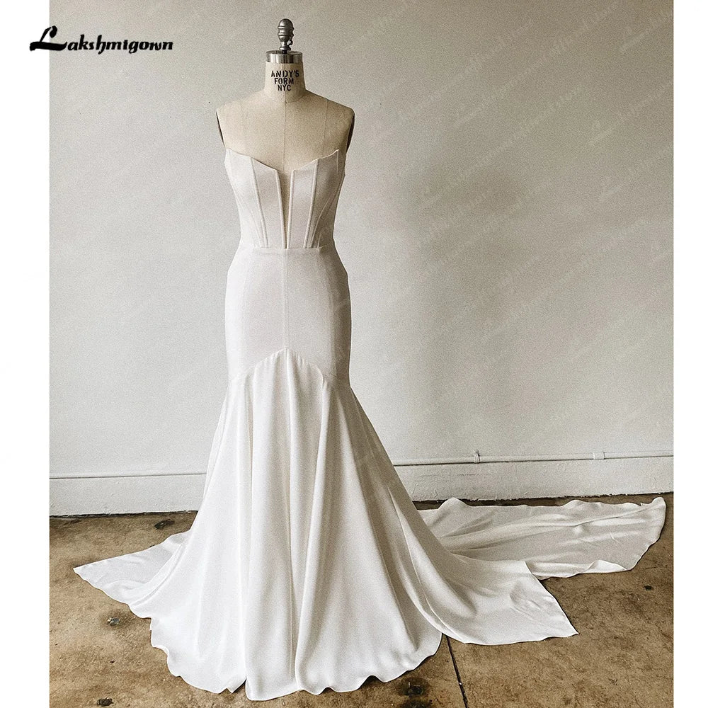 Roycebridal Trumpet Wedding Dress for Women V-Neck Sleeveless Spaghetti Strap Mermaid Bridal Gowns Open Back Vestido De Novia Roycebridal Trumpet Wedding Dress for Women V-Neck Sleeveless Spaghetti Strap Mermaid Bridal Gowns Open Back Vestido De Novia