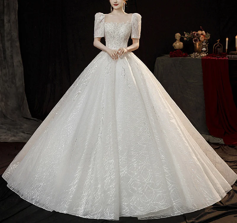 Women Lace Wedding Dresses Long Beaded Bridal Gowns YWD019