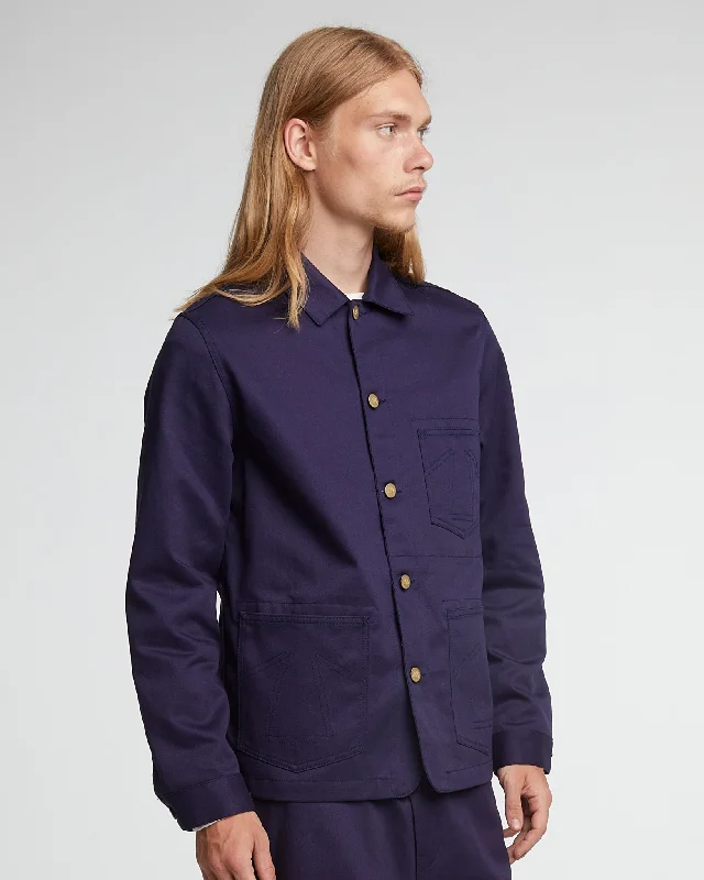 Men's Coats for All SeasonsChore Jacket Garage Cotton Navy