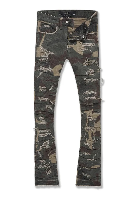 Light Blue Denim Men's JeansKids Stacked Ripple Effect Pants (Woodland)