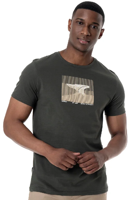 Men's Shirts with Contrast CollarsStatement T-Shirt _ 155889 _ Fatigue