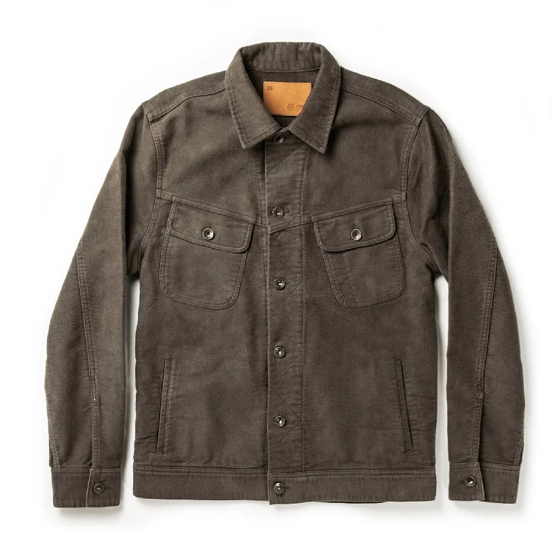 Men's Coats for WalkingThe Long Haul Jacket in Moss Brushed Reverse Sateen