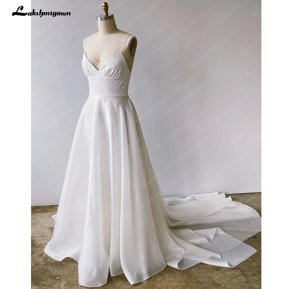Roycebridal Sexy Bridal Wedding Dresses 2025 Sleeveless V Neckline Spaghetti Straps Wedding Gowns for Bride Back Out Roycebridal Sexy Bridal Wedding Dresses 2025 Sleeveless V Neckline Spaghetti Straps Wedding Gowns for Bride Back Out