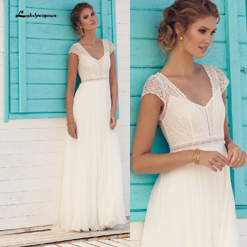Roycebridal Lakshmigown ivory Wedding Dresses 2021 Vestaglia Donna A Line Chic Bridal Dress Sheer Illusion Lace Top bridal Dress Roycebridal Lakshmigown ivory Wedding Dresses 2021 Vestaglia Donna A Line Chic Bridal Dress Sheer Illusion Lace Top bridal Dress