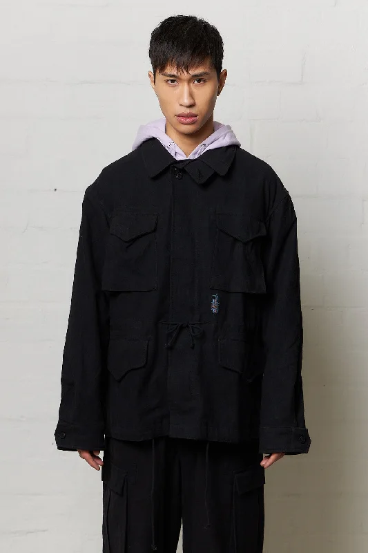 Men's Coats for TravelPeace Jacket Iron Black Slub