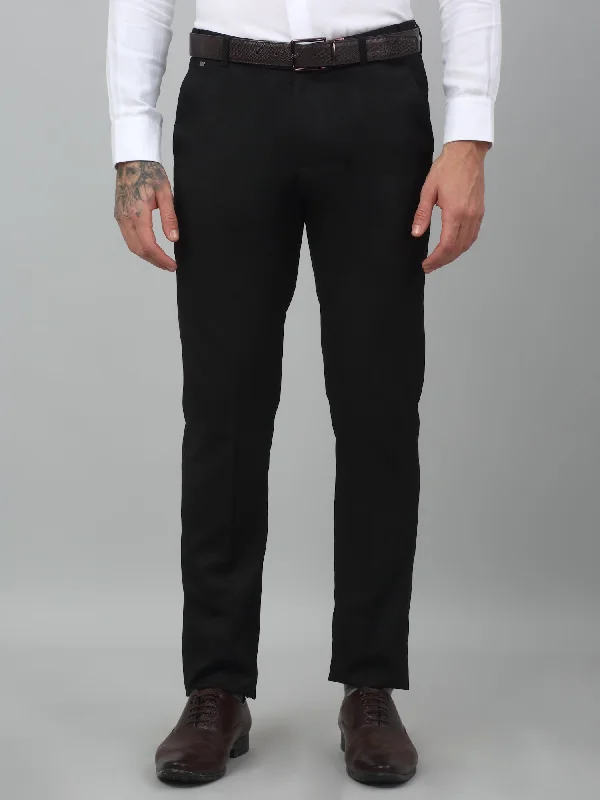 Men's Straight-Leg Jeans for a Classic FitMen's Formal Flat front Black  Trousers