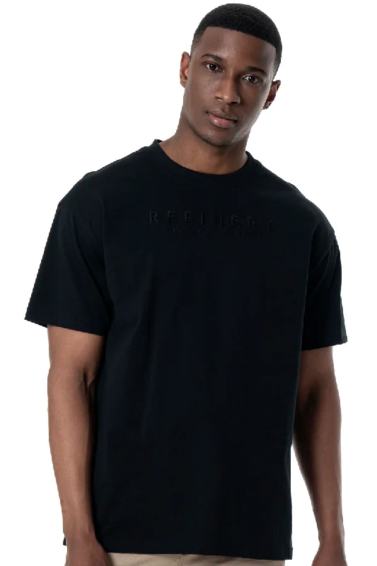 Men's Shirts with Full PlacketsOversized Branded T-Shirt _ 153363 _ Black
