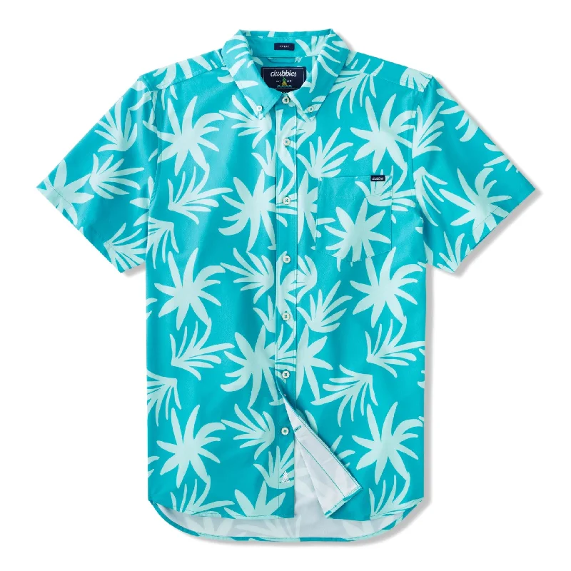 Men's Wrinkle-Free Shirts for Easy CareChubbies The Madness Performance Short Sleeve Sport Shirt - Teal - Pattern Based Men's Wrinkle-Free Shirts for Easy CareChubbies The Madness Performance Short Sleeve Sport Shirt - Teal - Pattern Based