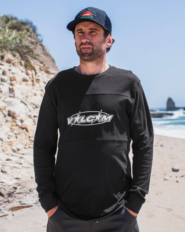 Men's Jeans with a Destroyed LookSendstone Crew Long Sleeve Shirt - Black