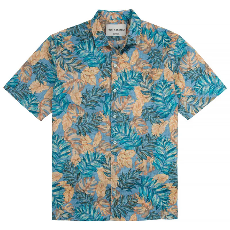 Men's Patterned Button-Down Shirts for Added InterestTori Richard Veranda Cotton Lawn Camp Shirt - Chambray Men's Patterned Button-Down Shirts for Added InterestTori Richard Veranda Cotton Lawn Camp Shirt - Chambray