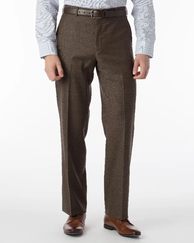 Men's Pants with Contrast Fabric PanelsBallin Pants - Dunhill Super 120's Sharkskin - Chestnut Men's Pants with Contrast Fabric PanelsBallin Pants - Dunhill Super 120's Sharkskin - Chestnut