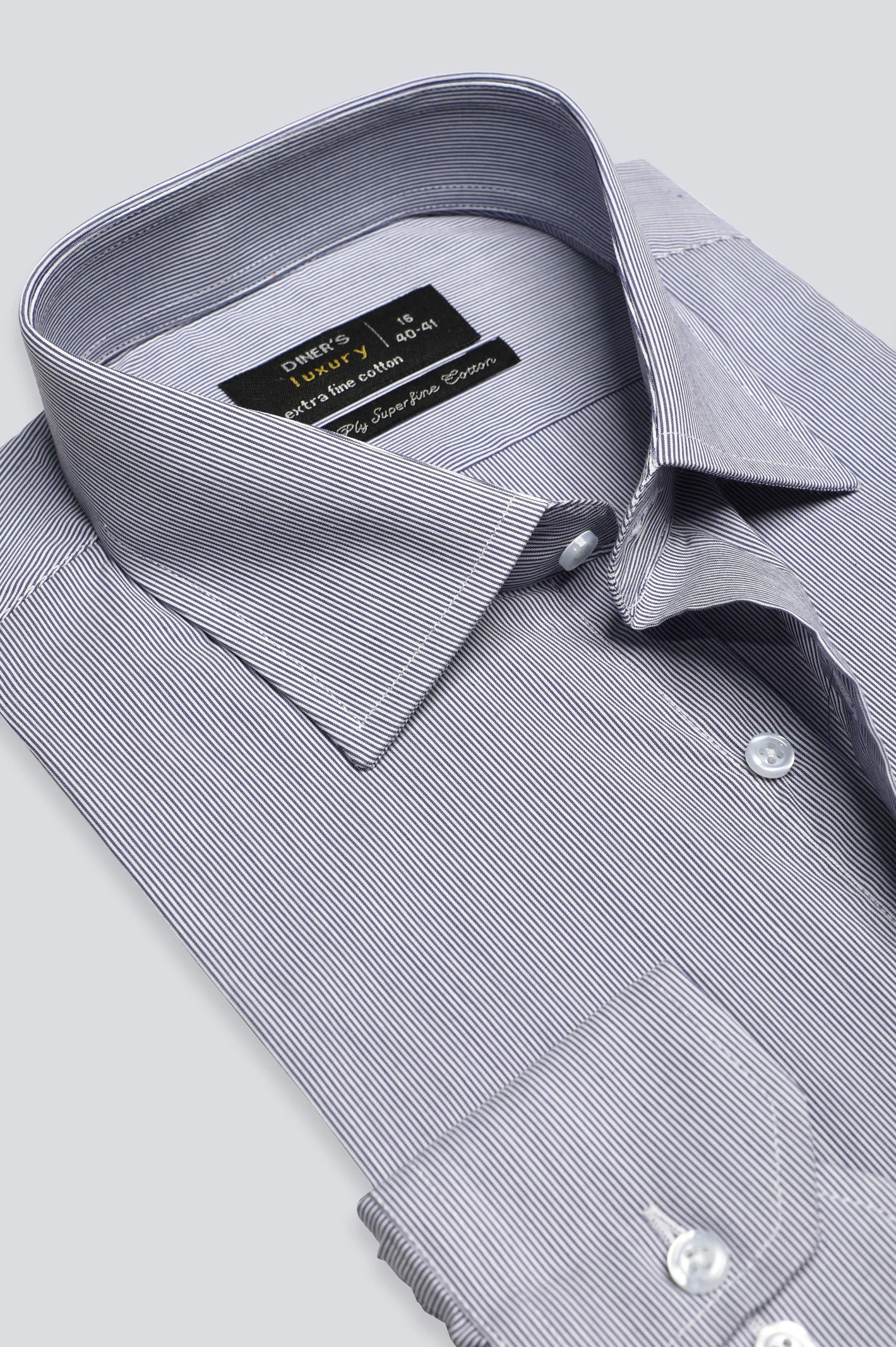 Dark Blue Hairline Stripe Formal Shirt