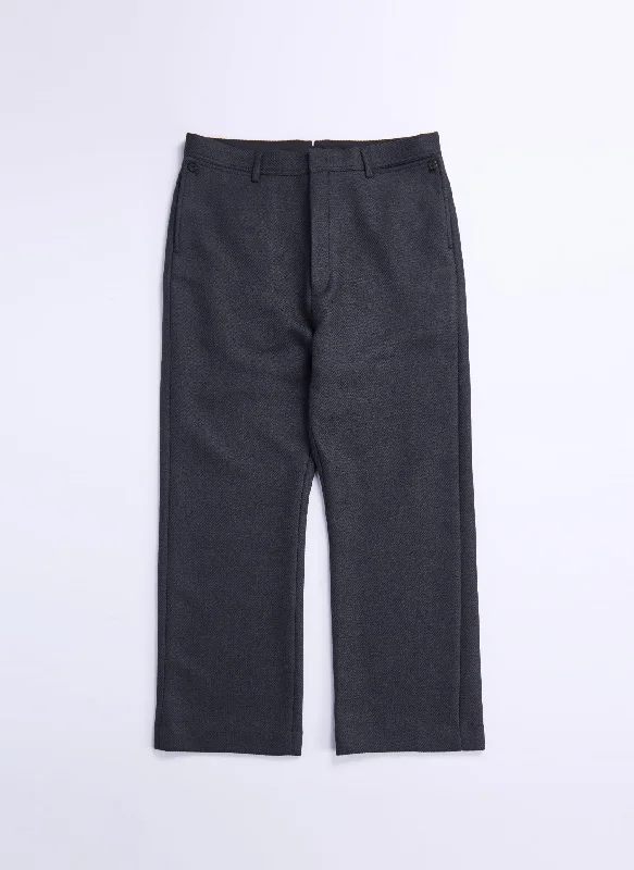 Men's Pants with Hidden ButtonsMarzotto Wool Straight Full Length Officer Pants