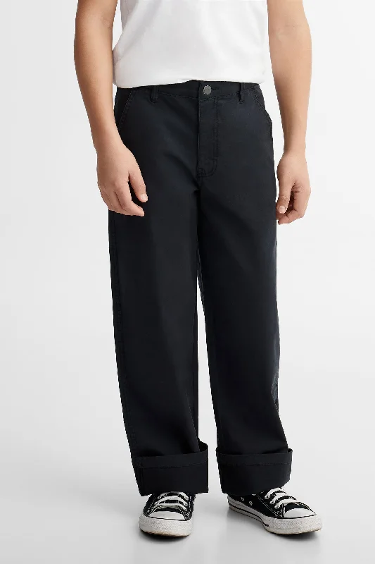 Men's Jeans with Embroidered LogosDuos futés, Pantalon jambe large twill, 2/50$ - Ado garçon