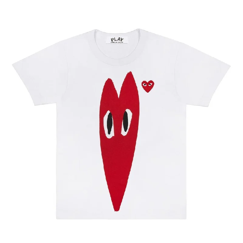 Men's Shirts with Striped PatternsWhite Shrinked Heart T-Shirt
