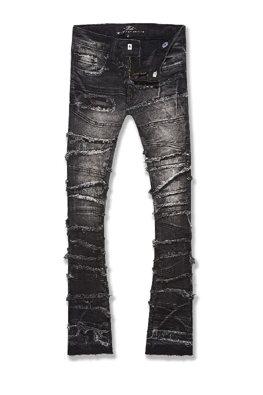 Dark Indigo Men's JeansKids Stacked Elm Street Denim (Black Shadow)