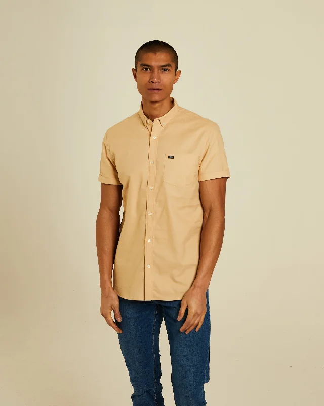 Lightweight Men's Poplin ShirtsHardy SS Shirt Almond Butter