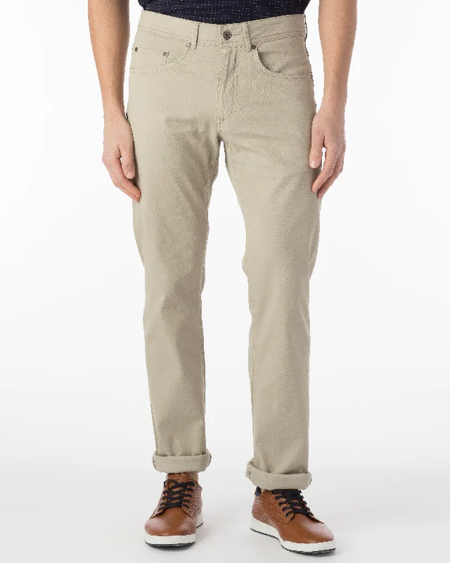Men's Pants with Appliqué DetailsBallin Pants - Crescent Pima Twill - Stone
