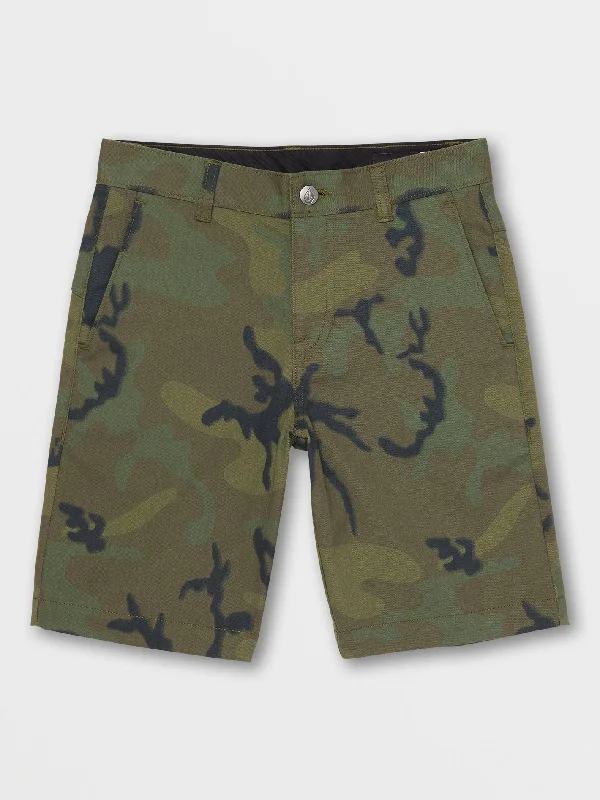 Lightweight Men's Linen PantsBig Boys Vmonty Stretch Shorts - Green Combo