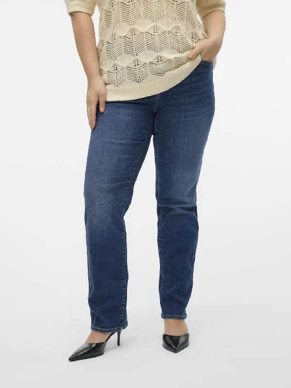 High-Waisted Men's JeansVero Moda Curve Flash Jeans In Dark Denim