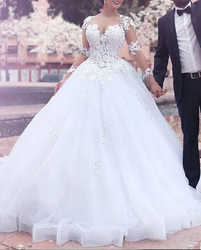 Women Ball Gown Sweetheart Wedding Dresses Long Lace Appliques Bridal Gowns YWD135 Women Ball Gown Sweetheart Wedding Dresses Long Lace Appliques Bridal Gowns YWD135