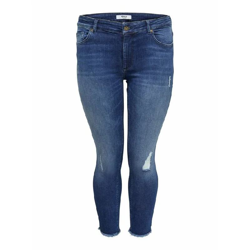 Dark Indigo Men's JeansOnly Carmakoma Distressed Skinny Jeans