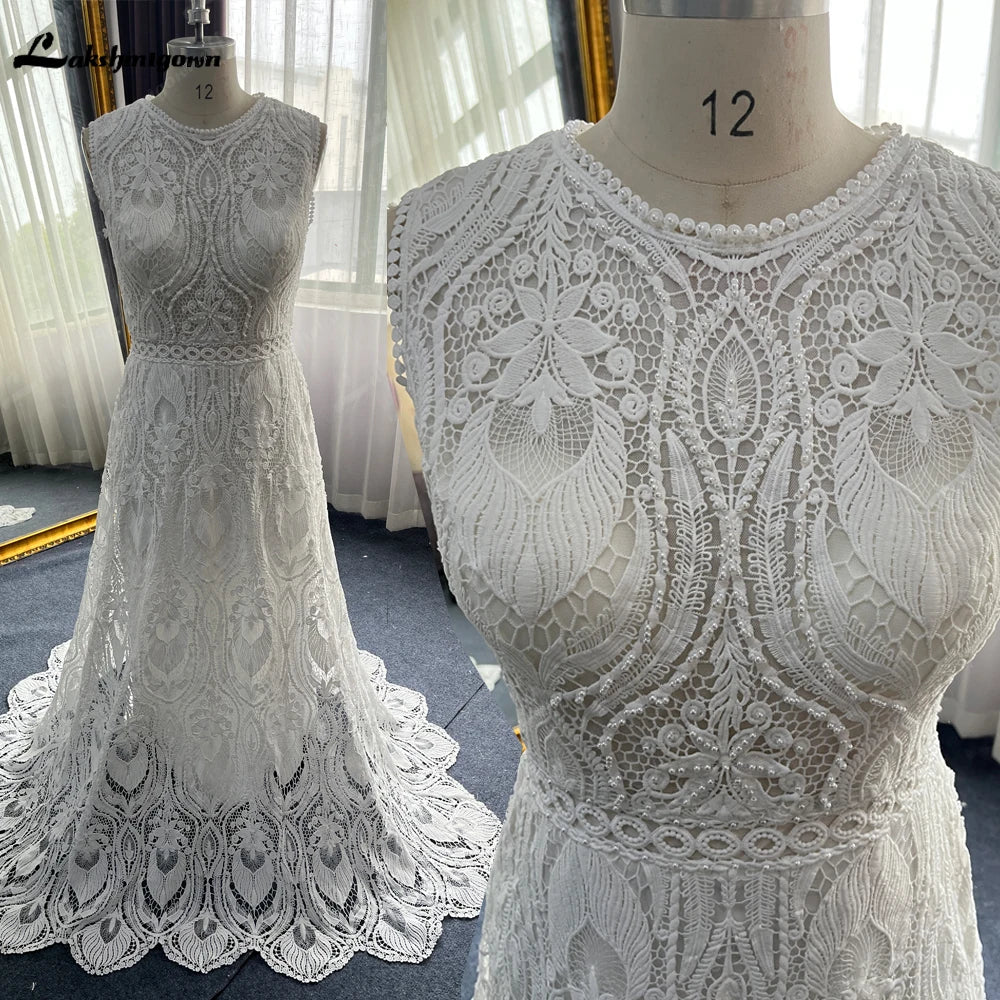 Roycebridal Full Lace A Line Ivory Wedding Dress Open Back 2025 Sweep/ Brush Train Bridal Gowns sukienka na wesele Roycebridal Full Lace A Line Ivory Wedding Dress Open Back 2025 Sweep/ Brush Train Bridal Gowns sukienka na wesele