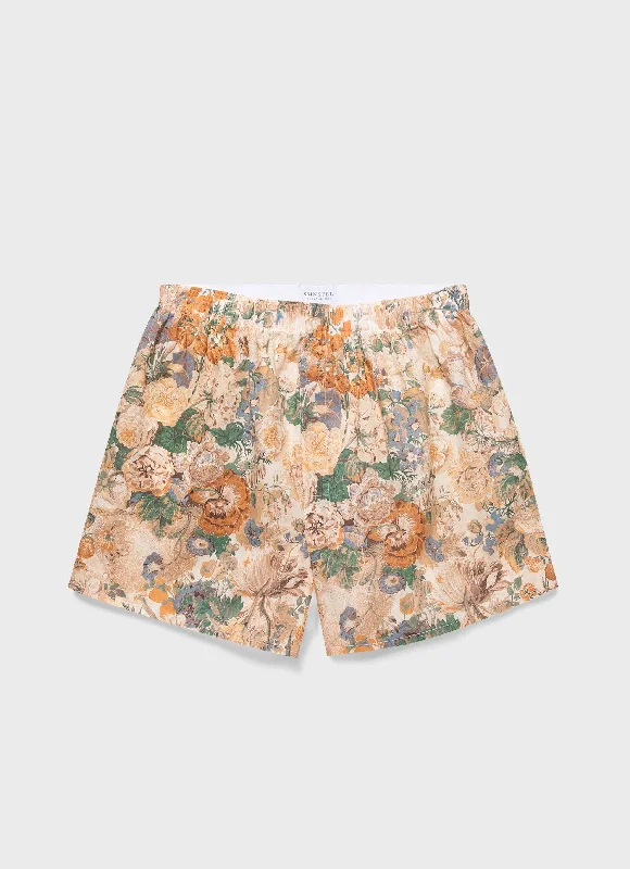 Men's Pants with Shallow PocketsMen's Classic Boxer Shorts in Liberty Fabric in Parchment Floral Men's Pants with Shallow PocketsMen's Classic Boxer Shorts in Liberty Fabric in Parchment Floral