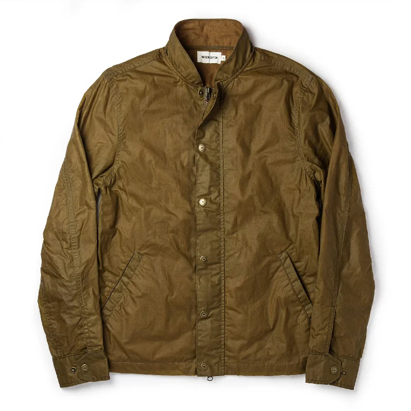 Men's Coats for TravelThe Bomber Jacket in Field Tan Wax Canvas