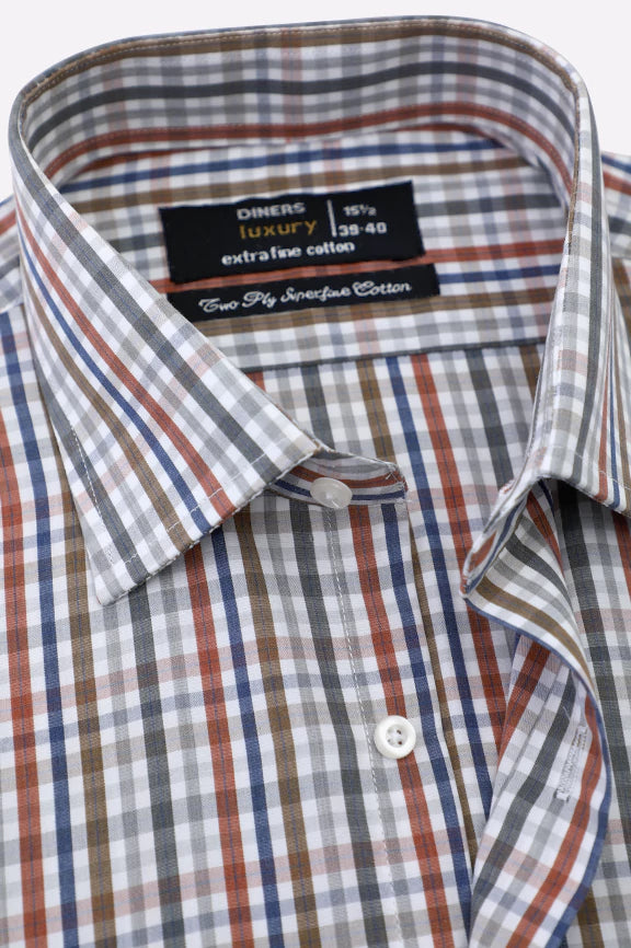 Multicolor Gingham Check Formal Shirt