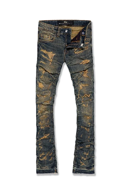 Classic Men's Jeans StyleKids Stacked Ripple Effect Denim (Dark Vintage)