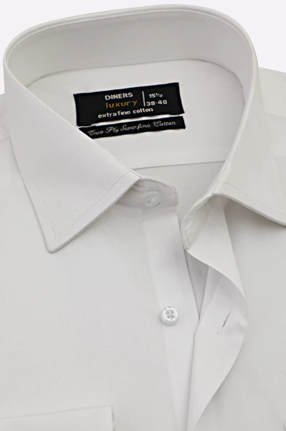 White Twill Plain Formal Shirt