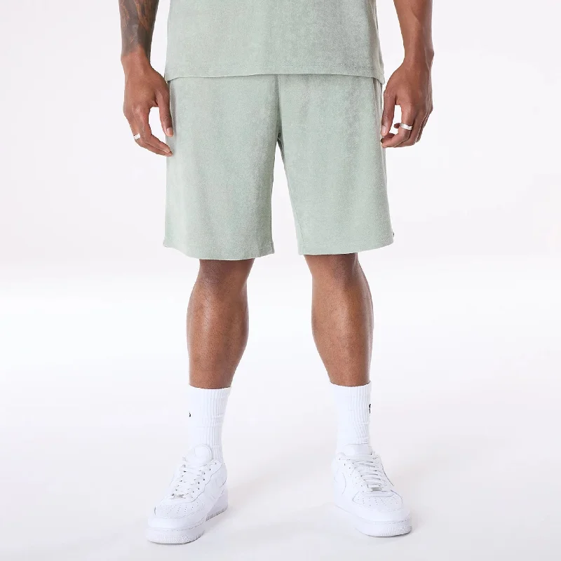 Men's Patterned Pants with Geometric DesignsNew Era Towelling Pastel Green Shorts
