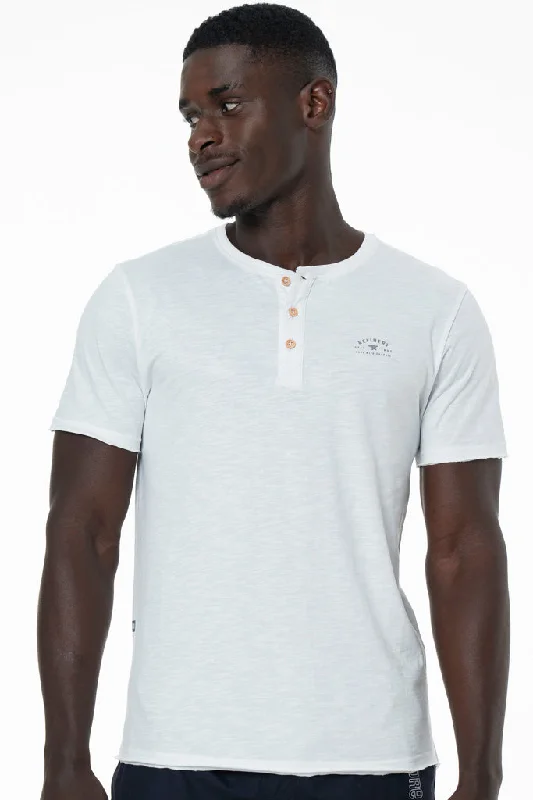 Men's Shirts with Snap ButtonsHenley T-Shirt _ 141367 _ Optic White